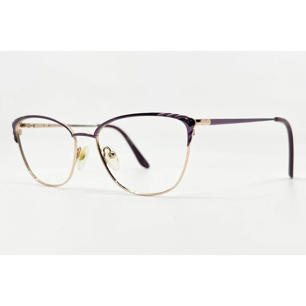 Superflex Eyeglasses Frames Purple Gold Titanium Cat Eye SF-1130T 54-16-140